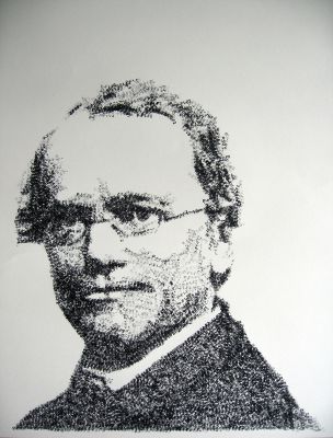 Gregor Mendel, P-F1-F2  50x62 Stempeldruck auf Papier
