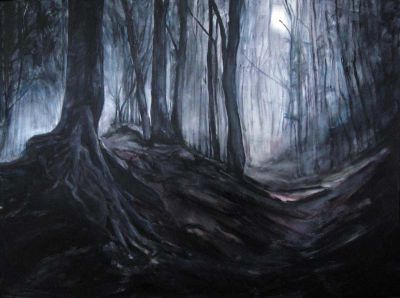 Abendlied(Der Mond ist aufgegangen) 80x60 Acryl auf Leinwnad
