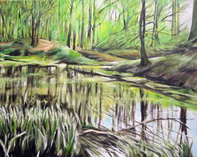  Auenwald 50x50 Acryl auf Leinwan
