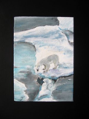 Eisbär Acryl auf Leinwand 10x15
