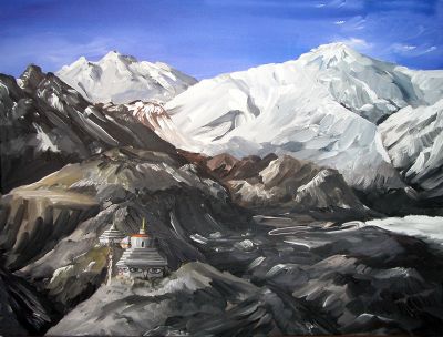 Himalaya I 80x60 Acryl auf Leinwand
