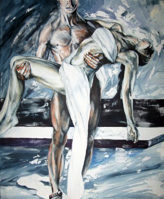 Letzter Act 90x110 Acryl auf Leinwand
