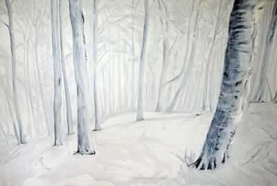 Winternebel 90x60 Acryl auf Leinwand 
